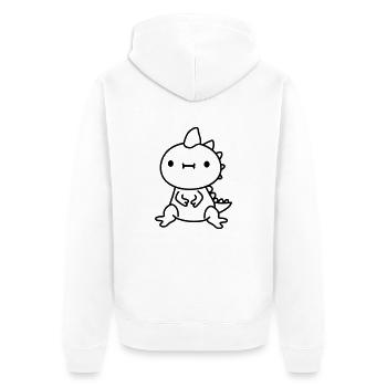 bébé kawaii drache - Veste à capuche bio Premium Unisexe - blanc - Dos - Thijin (182cm)