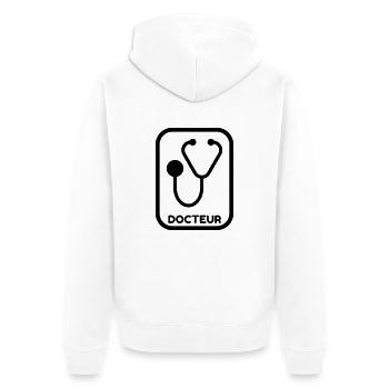 Doctor Arzt Médecin Docteur Medecine Life - Unisex Premium Organic Zip Hoodie - white - Back - Thijin (182cm)