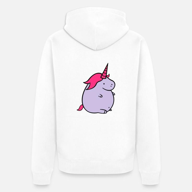 fat_unicorn_02 - Veste à capuche bio Premium Unisexe - blanc