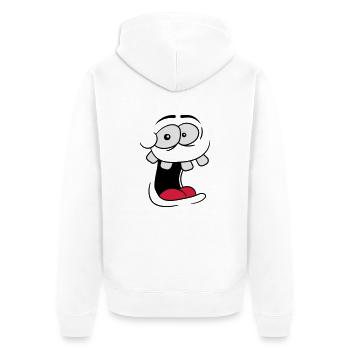 laugh face crazy crazy crazy insane silly funny gr - Unisex Premium Organic Zip Hoodie - white - Back - Thijin (182cm)
