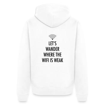 Let's Wander Where The WIFI Is Weak - Veste à capuche bio Premium Unisexe - blanc - Dos - Thijin (182cm)