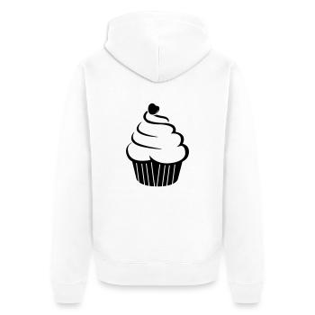 cupcake_01 - Unisex Premium Organic Zip Hoodie - white - Back - Thijin (182cm)