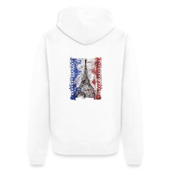 Paris Frankreich - Unisex Premium Bio Zip Hoodie - Weiß - Hinten - Thijin (182cm)
