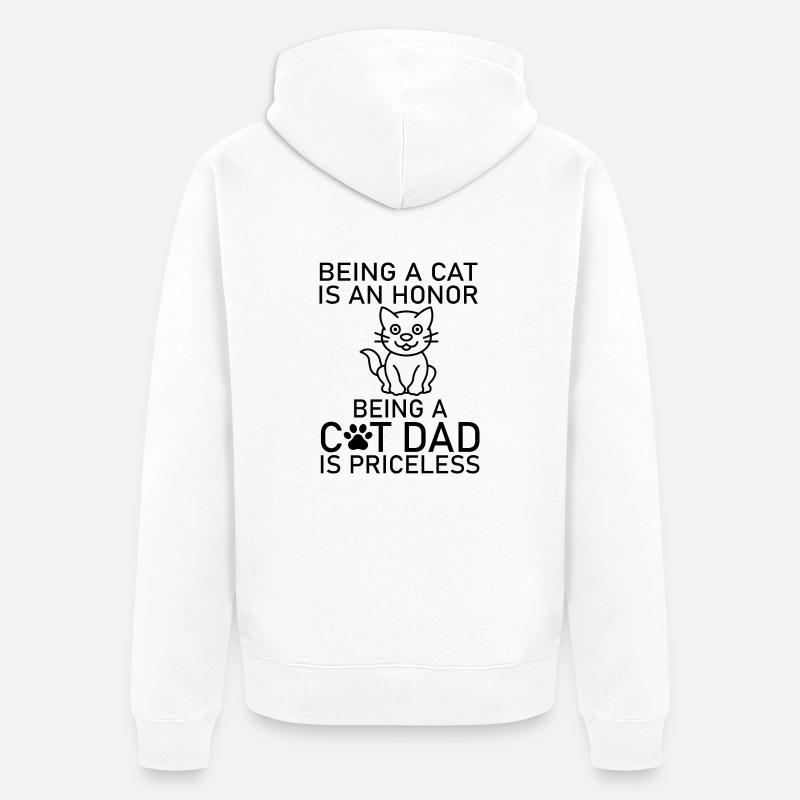 Chat Katze - Veste à capuche bio Premium Unisexe - blanc