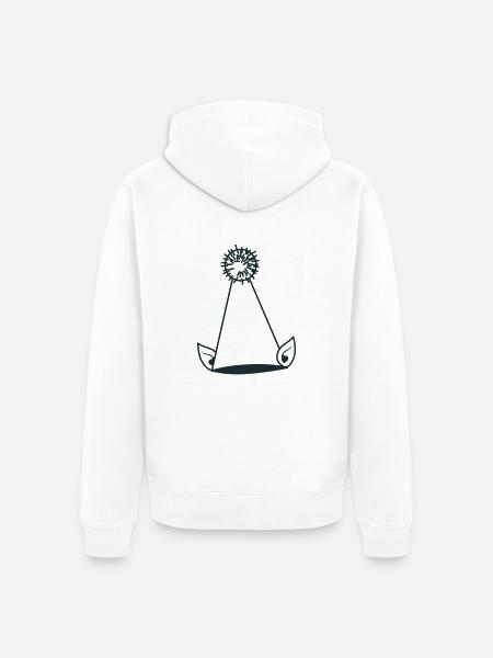 Sombrero de elfo con orejas y pom pom - Premium økologisk unisex-hættejakke - hvid