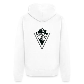 Mountainbiker Radsport - Unisex Premium Bio Zip Hoodie - Weiß - Hinten - Thijin (182cm)