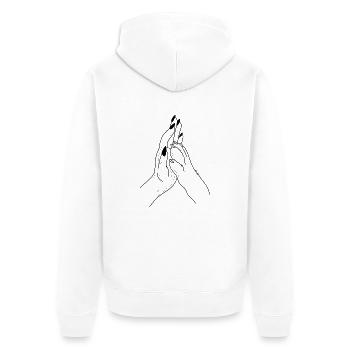 Hand Paw Highfive - Unisex Premium Organic Zip Hoodie - white - Back - Thijin (182cm)