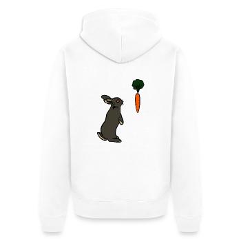 Bunnytised - Unisex Premium Bio Zip Hoodie - Weiß - Hinten - Thijin (182cm)