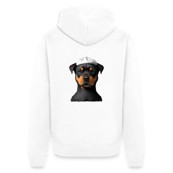 Rottweiler Chien Rottweiler Puppy Puppy Dogs - Veste à capuche bio Premium Unisexe - blanc - Dos - Thijin (182cm)