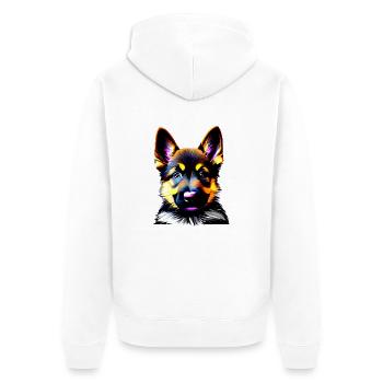 Chiot Berger Allemand Propriétaire Chien - Veste à capuche bio Premium Unisexe - blanc - Dos - Thijin (182cm)