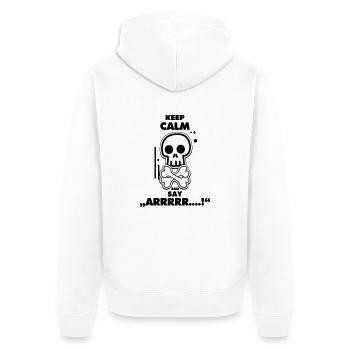 Les pirates gardent leur calme et disent arrrr - Veste à capuche bio Premium Unisexe - blanc - Dos - Thijin (182cm)
