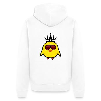 King Chick - Unisex Premium Organic Zip Hoodie - white - Back - Thijin (182cm)