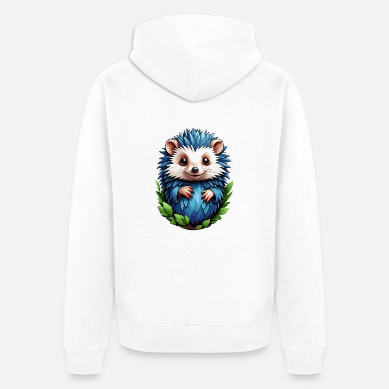 Hérisson - Veste à capuche bio Premium Unisexe - blanc