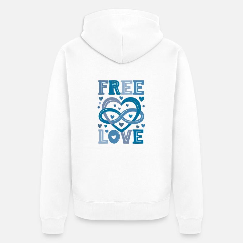 Symbole du polyamour - Turquoise - Veste à capuche bio Premium Unisexe - blanc