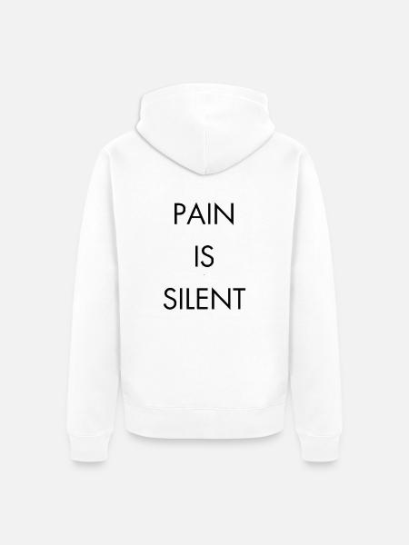 PAIN IS SILENT Futura - Unisex Premium Bio Zip Hoodie - Weiß