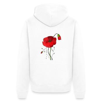 Blumen - Unisex Premium Bio Zip Hoodie - Weiß - Hinten - Thijin (182cm)
