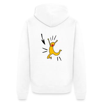 Joie jaune - Veste à capuche bio Premium Unisexe - blanc - Dos - Thijin (182cm)