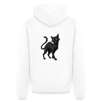 Schwarze Katze - Unisex Premium Bio Zip Hoodie - Weiß - Hinten - Thijin (182cm)