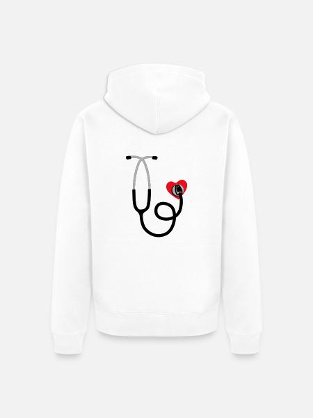 dr love - Unisex Premium Bio Zip Hoodie - Weiß