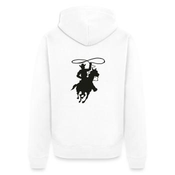 Galop Cowboy - Veste à capuche bio Premium Unisexe - blanc - Dos - Thijin (182cm)