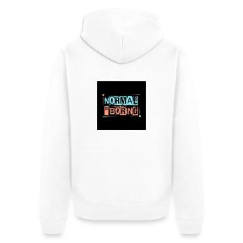 Normal - Unisex Premium Bio Zip Hoodie - Weiß - Hinten - Thijin (182cm)