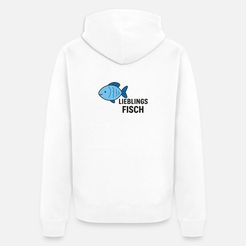 POISSONS PRÉFÉRÉS - Veste à capuche bio Premium Unisexe - blanc