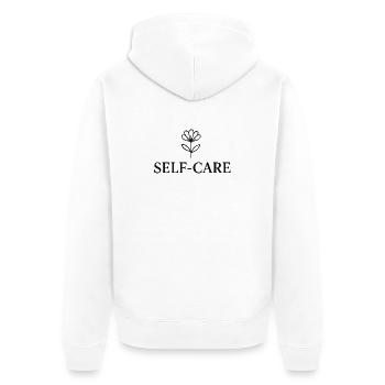 Ligne de fleurs pour prendre soin de soi - Veste à capuche bio Premium Unisexe - blanc - Dos - Thijin (182cm)