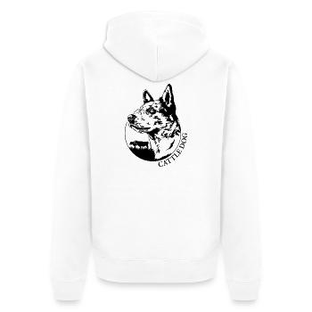 Bovin, chien, portrait, chien, chiens, Wilsigns - Veste à capuche bio Premium Unisexe - blanc - Dos - Thijin (182cm)