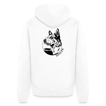 Heeler Portrait Chien Chiens Bovins Chien Wilsigns - Veste à capuche bio Premium Unisexe - blanc - Dos - Thijin (182cm)