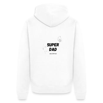 Super Dad Wir lieben dich Super Papa - Unisex Premium Bio Zip Hoodie - Weiß - Hinten - Thijin (182cm)