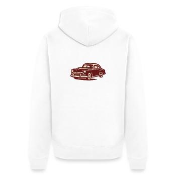 Vintage car - Unisex Premium Organic Zip Hoodie - white - Back - Thijin (182cm)