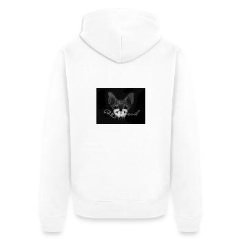 Sphynx Katze Dunkek - Unisex Premium Bio Zip Hoodie - Weiß - Hinten - Thijin (182cm)