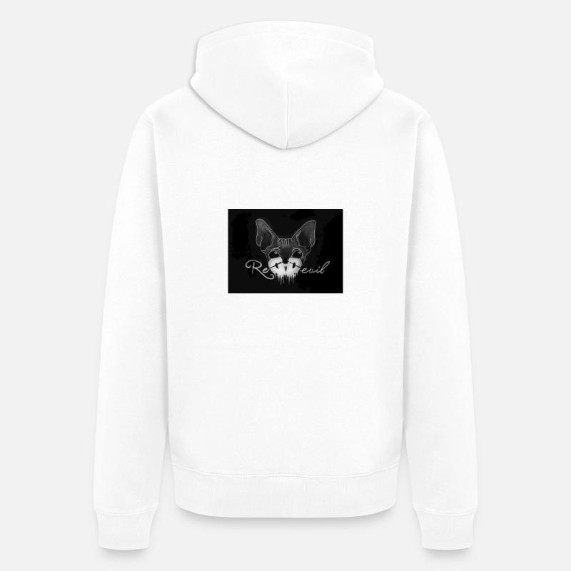 Sphynx Katze Dunkek - Unisex Premium Bio Zip Hoodie - Weiß