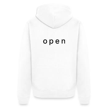 open - Unisex Premium Bio Zip Hoodie - Weiß - Hinten - Thijin (182cm)