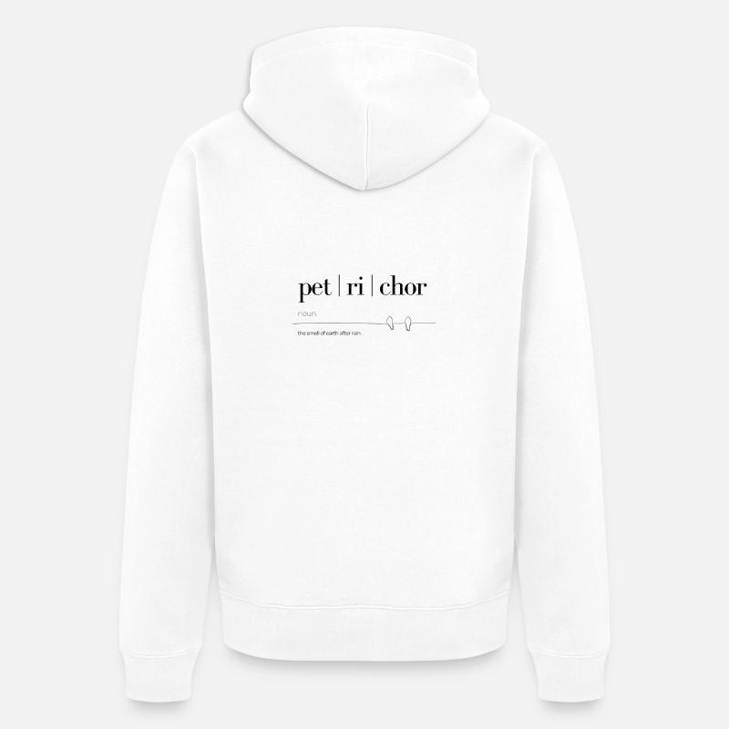 L’odeur de la pluie - Veste à capuche bio Premium Unisexe - blanc