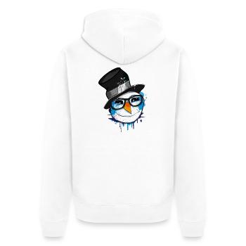 Bonhomme de neige avec des lunettes - Veste à capuche bio Premium Unisexe - blanc - Dos - Thijin (182cm)