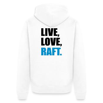 rafting - Unisex Premium Organic Zip Hoodie - white - Back - Thijin (182cm)