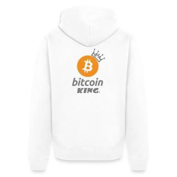 Bitcoin King Crown Logo Tee - Unisex Premium Bio Zip Hoodie - Weiß - Hinten - Thijin (182cm)