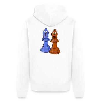 chess - Unisex Premium Organic Zip Hoodie - white - Back - Thijin (182cm)