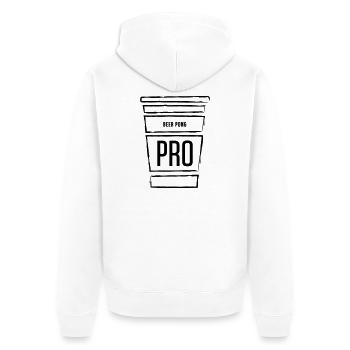Beer Pong Pro Cup - Unisex Premium Bio Zip Hoodie - Weiß - Hinten - Thijin (182cm)