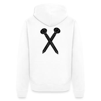 Two screws crossed - Unisex Premium Organic Zip Hoodie - white - Back - Thijin (182cm)