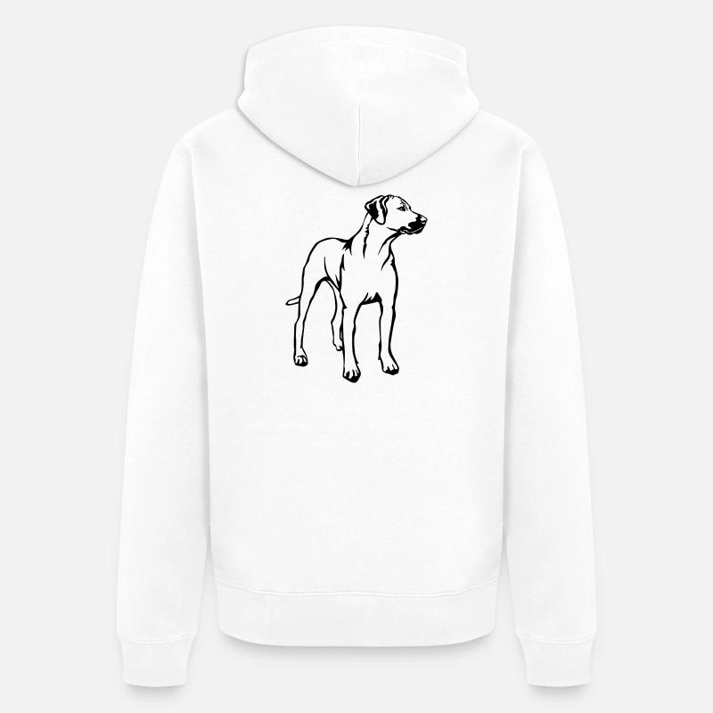 Rhodesian Ridgeback - Veste à capuche bio Premium Unisexe - blanc