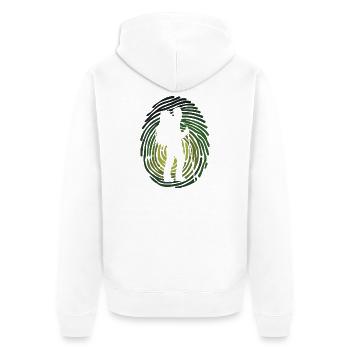 Naturerlebnis Wandern Statement Wanderer Klettern - Unisex Premium Bio Zip Hoodie - Weiß - Hinten - Thijin (182cm)