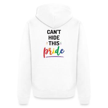 Pride Month - Ich kann diesen Stolz nicht verbergen - Unisex Premium Bio Zip Hoodie - Weiß - Hinten - Thijin (182cm)