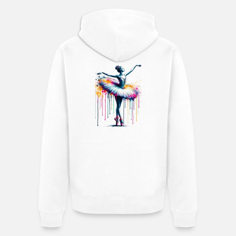 Danseuse de ballet avec tutu - Veste à capuche bio Premium Unisexe - blanc
