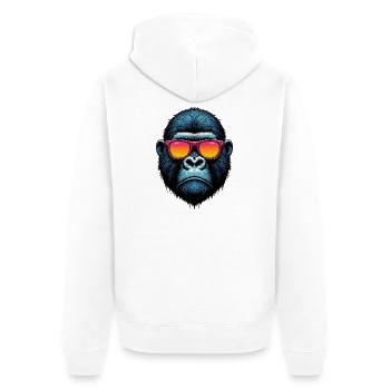Gorilla - Unisex Premium Organic Zip Hoodie - white - Back - Thijin (182cm)