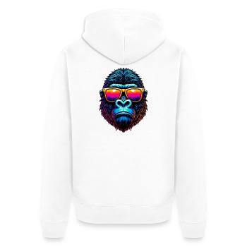 Gorilla - Unisex Premium Organic Zip Hoodie - white - Back - Thijin (182cm)