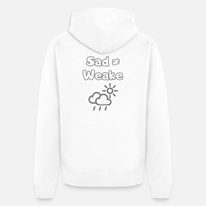 Sad ≠ Weak – Mental Wellbeing Statement - Unisex Premium Bio Zip Hoodie - Weiß