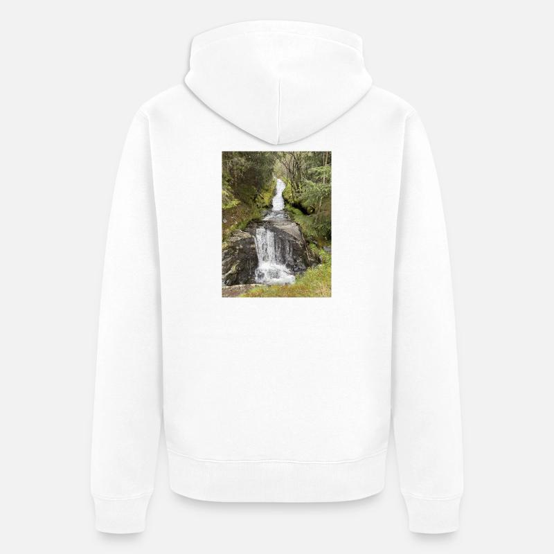 Conception de cascade de parc naturel - Veste à capuche bio Premium Unisexe - blanc