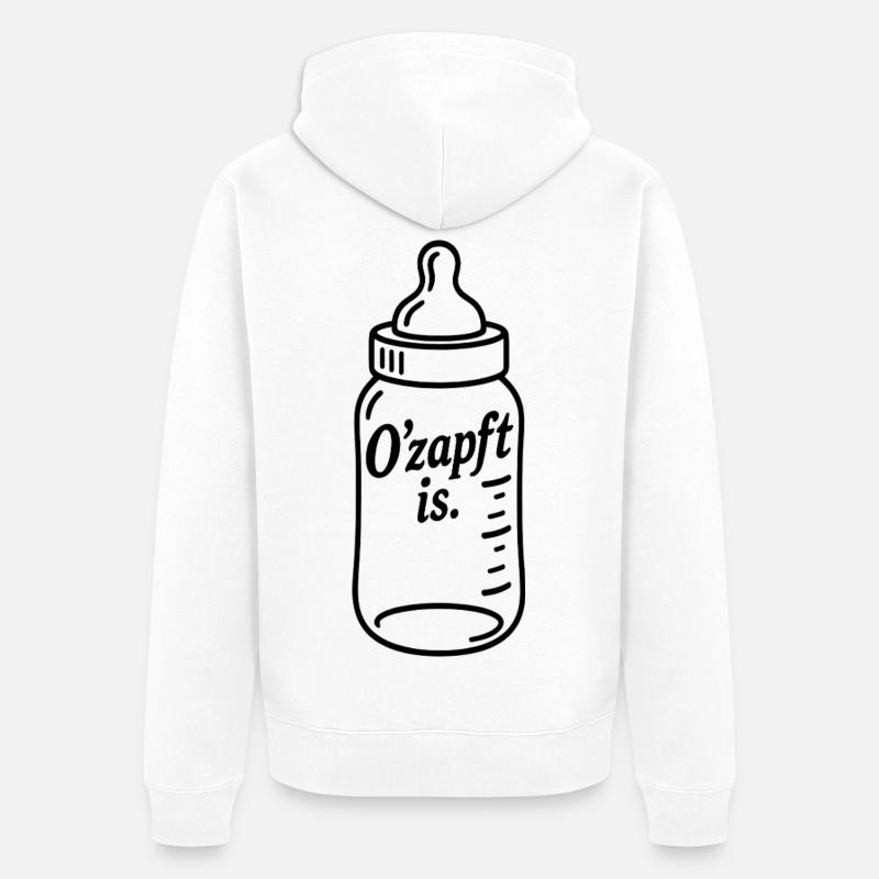 Biberon Boisson d’allaitement O’zapft est - Veste à capuche bio Premium Unisexe - blanc